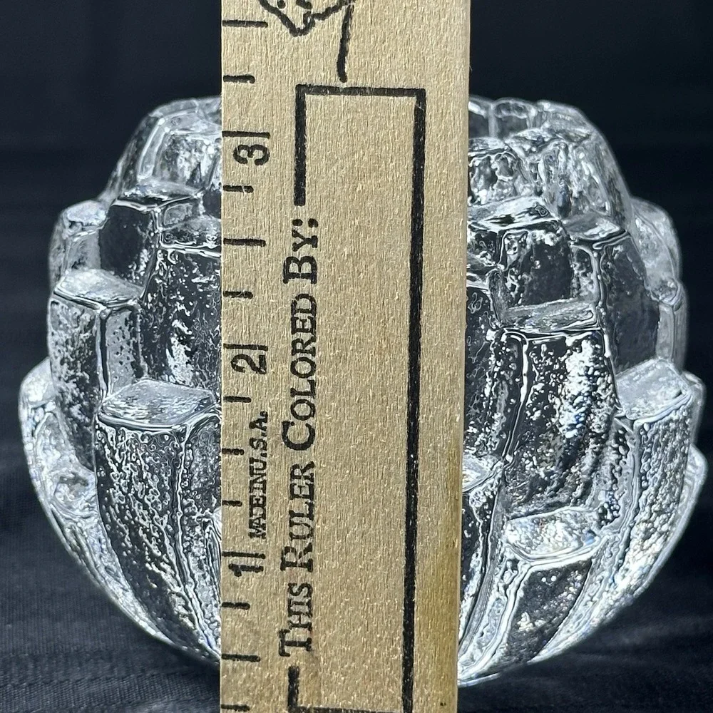 Kosta Boda Sweden Igloo Art Glass Votive Candle Holder Clear Signed Tealight